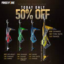 Free fire has a ton of gun cosmetics that add to the stats of weapons. Garena Free Fire No Matter If You Re A Team Yellow Blue Green And Red You Are Invited To The Incubator 50 Sale All Spins In The Incubator Are Discounted At