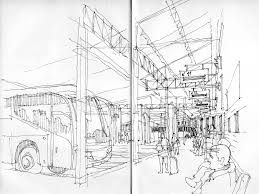 The green bus stop was created as part of a competition organized by the municipality of eindhoven back in 2009. Malaga Bus Station Perspective Sketch Perspective Drawing Architecture Perspective Drawing