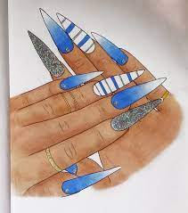 Free nail coloring pages for kids to download or to print. Nail Art Adult Coloring Book