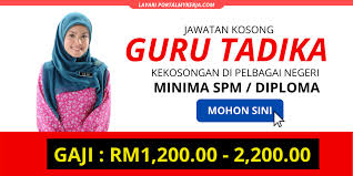 Jawatan kosong pembantu penguat kuasa kp19. Jawatan Kosong Guru Tadika Kekosongan Di Pelbagai Negeri Portal My Kerja My Kerja