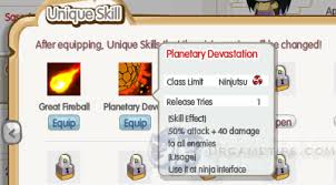 Pockie Ninja II Social: Unique Skills/Ninjutsus and Effects
