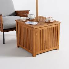 Julma Square Parasol Base Cover Fsc Acacia La Redoute Interieurs La Redoute Mobile Parasol Base Diy Patio Table Parasol