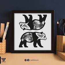 3d Paper Art Yedikatsanat On Instagram 3d Panda Paper Art 25x25cm 5 Cm Derinliginde Ahsap Cerceve Icinde Kalin Home Decor Home Decor Decals Decor