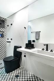 Reforma De Ape Com 100 M Tem Cor Ceramicas Janeloes E Cobogos Banheiro Preto E Branco Banheiro Preto Decoracao Do Banheiro