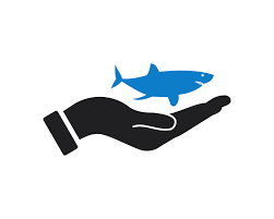 Handhai-Logo-Design. Delphin-Logo mit Handkonzeptvektor. Hand- und  Hai-Logo-Design 17499454 Vektor Kunst bei Vecteezy