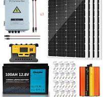 Amazon.com : 480W Solar Panel kit with Battery and Inverter ...