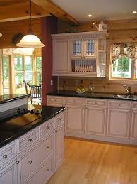 White Kitchen In Log Home Home Decor Log Home Kitchens Log Home Interior Cabin Kitchens