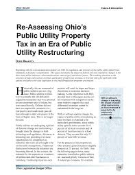 Ohio Issues Re Assessing Ohio S Public Utility Property