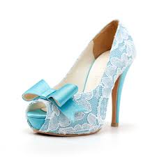Custom Made Wedding Heels Sky Blue Lace Wedding Heels With Front Bow Blue Wedding Shoes Skyblue W Blue Wedding Shoes Blue Wedding Shoes Low Heel Bride Shoes