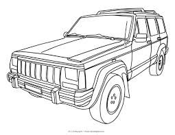 Here is a coloring sheet of the hip and happening cj jeep. Otroci My Coloring Land