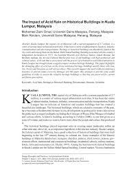 Acid rain is one of the consequences of air pollution. Pdf The Impact Of Acid Rain On Historical Buildings In Kuala Lumpur Malaysia