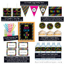 Happy Birthday Birthday Nutrition Facts Label Template Diy Wine Label Template Awesome Printable Neon Glow Birthday Party Pack Banner Cupcake Topper Bottle Wra In 2020 Glow Birthday Party Glow Birthday Birthday Party Packs