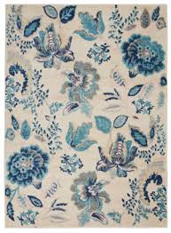 Floral bird fiesta, colorful andean handwoven wool rug with birds and flowers. Blue And White Floral Rug At Rug Studio
