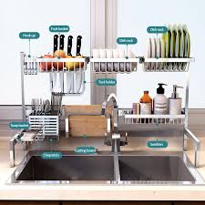 Ships free orders over $39. Diy Storage Holder Stainless Steel Kitchen Organizer Multifunction Kitchen Shelf Wall Drain Dish Baskets Spice Organizers Racks Holders Aliexpress