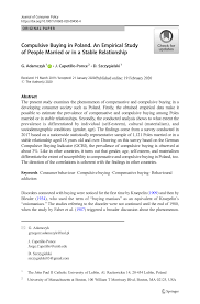 Pdf Compulsive Buying In Poland An Empirical Study Of People Married Or In A Stable Relationship