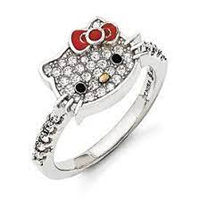 Sterling Silver W Gold Tone Hello Kitty Crystal Enamel Ring Mira S Jewelers Hello Kitty Jewelry Rings For Girls Cat Ring