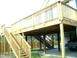 Some decks can't be attached directly to the house using ledger boards because of a house cantilever or a brick veneer. Plan Free Standing Elevated Deck Plans Deck Building Cost Deck Design Deck