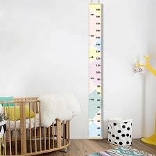 Us 5 27 39 Off New Hanging Growth Chart Canvas 1pc Baby Height Growth Chart Hanging Rulers Kids Room Wall Wood Frame Home Decor New 30 In Decorative