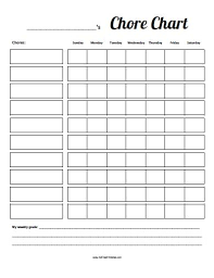 Free Printable Chore Chart Works Great To Print Each Week