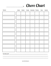 free printable chore chart works great to print each week