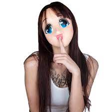 Cute anime half face mask. Big Eyes Girl Full Face Latex Mask Half Head Mask Cartoon Cosplay Japanese Anime Lolita Mask Crossdress Doll Free Shipping Buy At The Price Of 7 98 In Aliexpress Com Imall Com