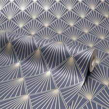 Geo hexagon navy and pink wallpaper. Whitewell Interiors Metallic Geometric Wallpaper Navy Gold Wallpaper From I Love Wallpaper Uk