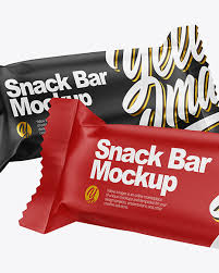 Download Two Matte Snack Bars Mockup In Flow Pack Mockups On Yellow Images Object Mockups PSD Mockup Templates