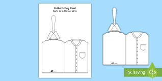 father s day shirt and tie cut and colour craft card english french fathers
