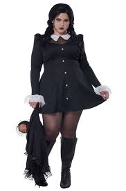 Gothic Mini Dress Sabrina Wednesday Addams Family Inspired Plus Size Costume
