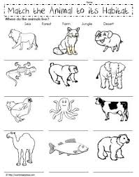 Worksheets Kindergarten Worksheets Printable Animal Worksheets Animal Habitats