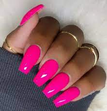 Pin By Asg5353 On Long Nails Neon Pink Nails Pink Acrylic Nail Designs Pink Nail Colors
