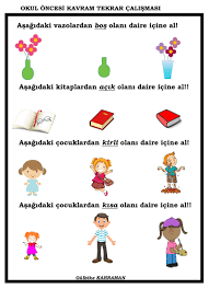Okul Oncesi Kavramlarin Tekrar Calismasi Okul Oncesi Calisma Cizelgeleri Evde Okul Oncesi Okul
