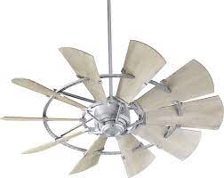 We build custom windmill ceiling fans using real, authentic vintage windmill wheels, as well as new & distressed windmill wheels built to earlier aermotor specifications. Quorum Windmill 52 Indoor Ceiling Fan In Galvanized Lightsonline Com