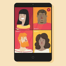 Download Video Call Concept With Happy Friends For Free In 2020 Happy Friends Vector Free Concept