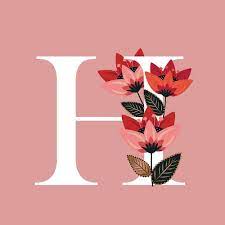 Venice Floral Monogram H By Werlangpaper Redbubble Seni Huruf Lukisan Huruf Lukisan Flamingo