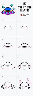 Drawing an alien spaceship is actually not much time consuming as alien spacecraft is a simple saucer like craft as you must have seen in various hollywood movies and also in indian movies like koi mil gaya. Pin On Step By Step Drawing For Kids