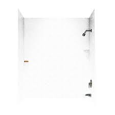 Swan Arctic Granite Solid Surface Bathtub Wall Surround Common 30 In X 60 In Actual 72 In X 30 In X 60 In Lowes Com Bathtub Wall Surround Bathtub Walls Solid Surface