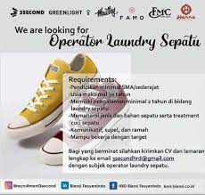 Halaman 1 dari 33 lowongan. Lowongan Laundry Sepatu Bandung Atmago