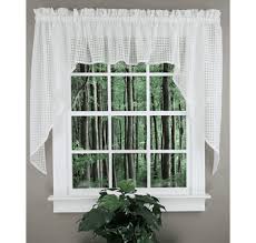 gridwork kitchen curtains white
