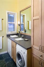 Small Bathroom Design With Washer Dryer Under The Bathroom Counter Laundry Room Bathroom Laundry In Bathroom Bathroom Layout