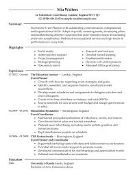 Professional Event Planner Resume Examples Livecareer