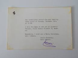 Check spelling or type a new query. Enzo Ferrari Signed Greeting Card Postcard Classic Ferrari Parts