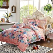 They will fit any size bed and are very attractive with plenty of designs available. Pastel Sapphire Blue Teal Purple And Coral Pink Colorful Garden Floral Print Country Chic Full Queen Size Bedding Sets Hipsterbedding Com