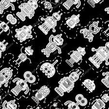 Browse servers bedrock servers collections time machine. Black And White Background With Retro Robots Toy Robots Vector Texture Vector Illustration Can Use Fore Textile Print Wallpeper Wrapping Paper Linen Premium Vector In Adobe Illustrator Ai Ai