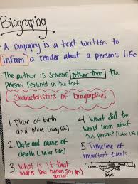 Biographies For 2nd Graders Biography Anchor Chart Biographies Anchor Chart Reading Skills 2nd Grade Classroom