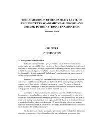 How to watch leicester's fixt. Pdf The Comparison Of Readability Level Of English Texts Academic Year 2010 2011 And 2011 2012 In The National Examination Muhammad Syafri Academia Edu