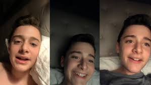 Noah Schnapp with his teacher