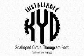 Download Scalloped Circle Monogram Font In Ttf And Otf Formats Cricut Ttf Fonts Scalloped Font By Kyo Digital Studio Thehungryjpeg Com