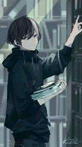 Man near torii gate wallpaper, gray temple wallpaper, landscape. Foto Anime Keren Photos Facebook