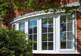 Grey aluminium casement with georgian bars. Bow And Bay Windows Worcester Double Glazing Installers Malvern